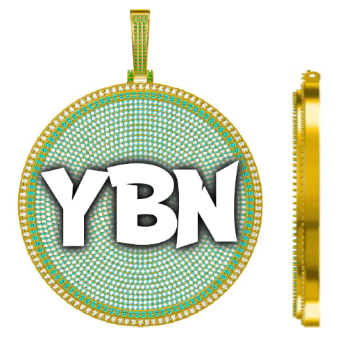 CUSTOM LETTER NECKLACE 3D BIG DISC