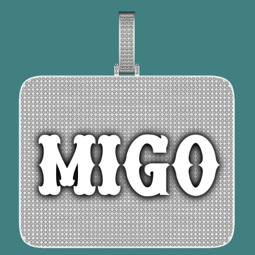 CUSTOM LETTER NECKLACE 3D BIG SQUARE