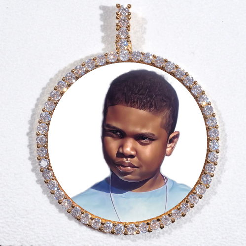 LARGE 3D CIRCLE CUSTOM PICTURE PENDANT