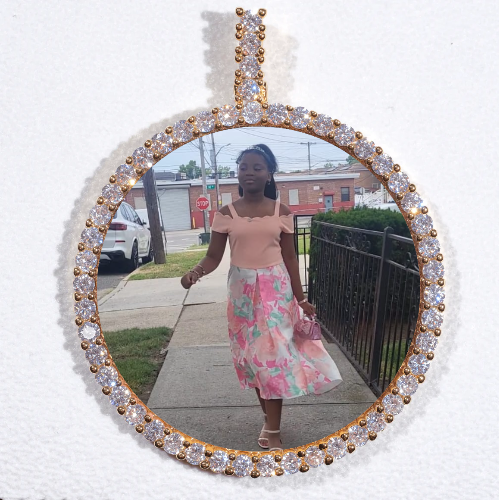 LARGE 3D CIRCLE CUSTOM PICTURE PENDANT