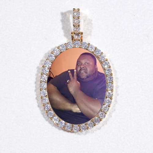 3D Oval Custom Picture Pendant
