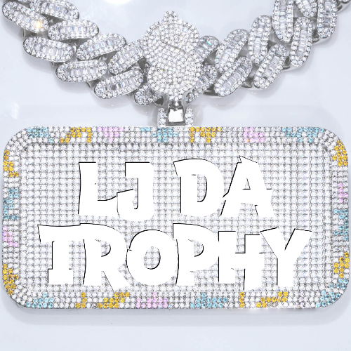 CUSTOM LETTER NECKLACE 3D COLORFUL SQUARE