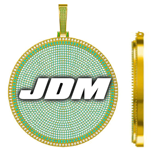 CUSTOM LETTER NECKLACE 3D BIG DISC