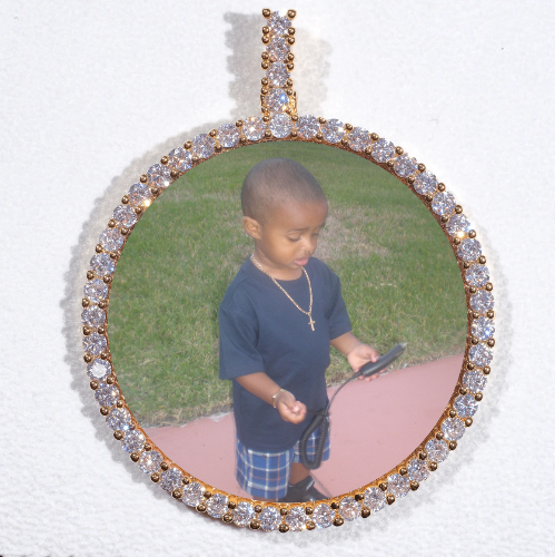 LARGE 3D CIRCLE CUSTOM PICTURE PENDANT