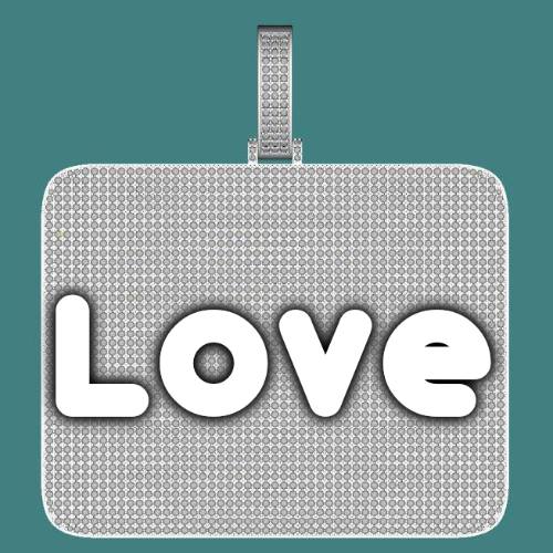 CUSTOM LETTER NECKLACE 3D BIG SQUARE