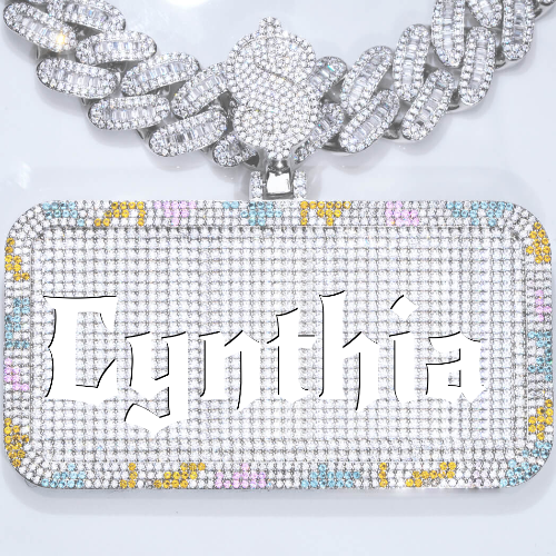 CUSTOM LETTER NECKLACE 3D COLORFUL SQUARE
