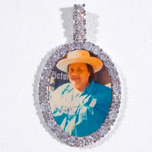 Large 3D Oval Custom Picture Pendant