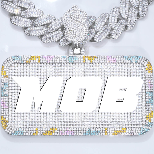 CUSTOM LETTER NECKLACE 3D COLORFUL SQUARE