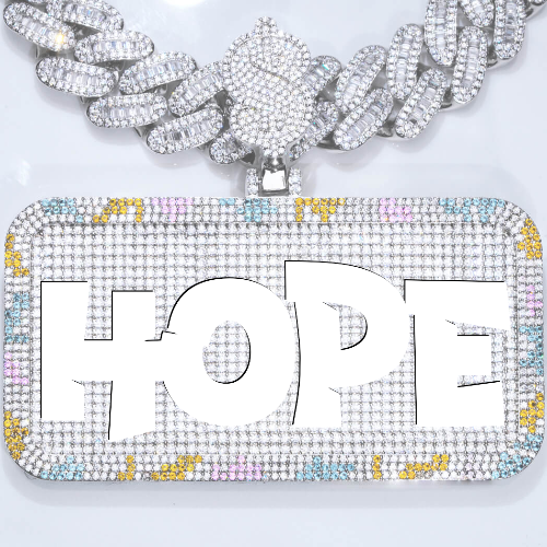 CUSTOM LETTER NECKLACE 3D COLORFUL SQUARE