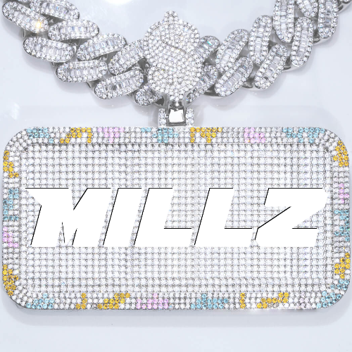 CUSTOM LETTER NECKLACE 3D COLORFUL SQUARE