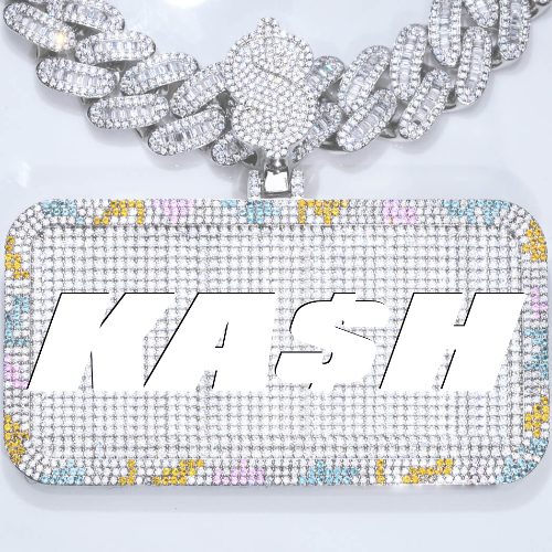 CUSTOM LETTER NECKLACE 3D COLORFUL SQUARE