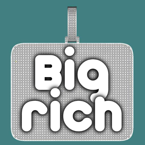 CUSTOM LETTER NECKLACE 3D BIG SQUARE