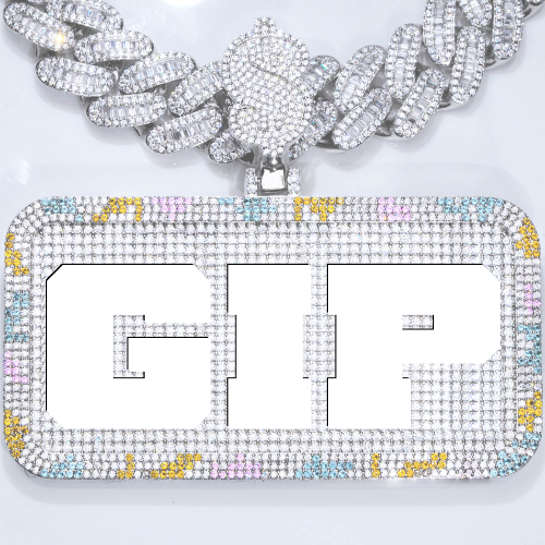 CUSTOM LETTER NECKLACE 3D COLORFUL SQUARE