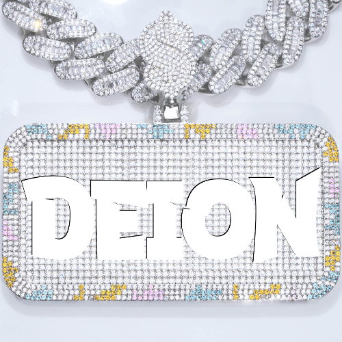 CUSTOM LETTER NECKLACE 3D COLORFUL SQUARE