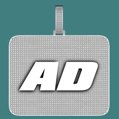 CUSTOM LETTER NECKLACE 3D BIG SQUARE
