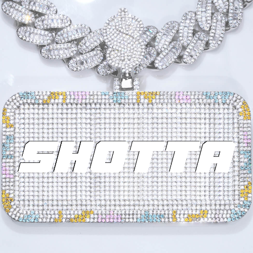 CUSTOM LETTER NECKLACE 3D COLORFUL SQUARE