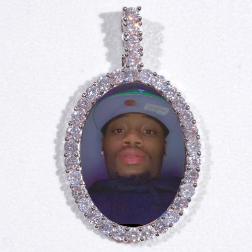 Large 3D Oval Custom Picture Pendant