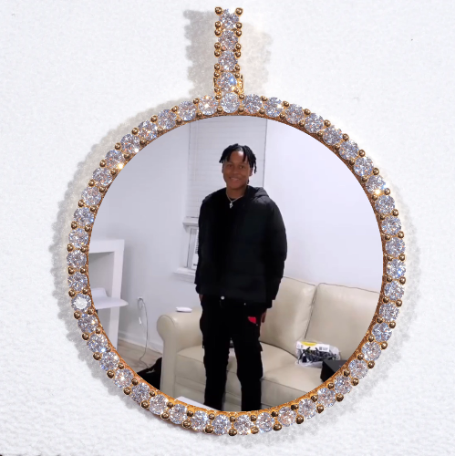 LARGE 3D CIRCLE CUSTOM PICTURE PENDANT