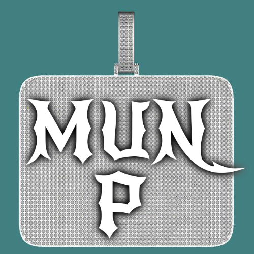 CUSTOM LETTER NECKLACE 3D BIG SQUARE