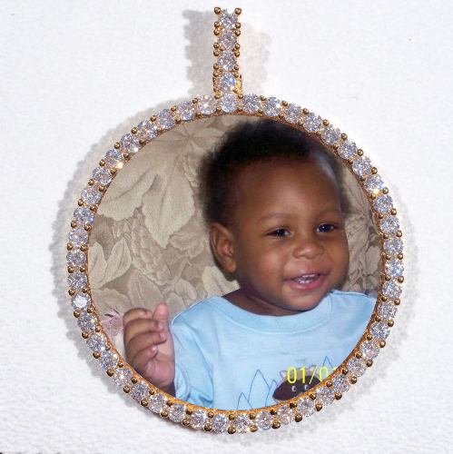LARGE 3D CIRCLE CUSTOM PICTURE PENDANT