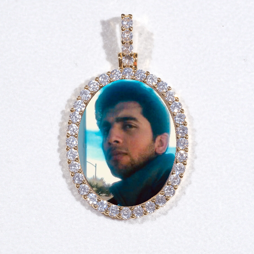 3D Oval Custom Picture Pendant