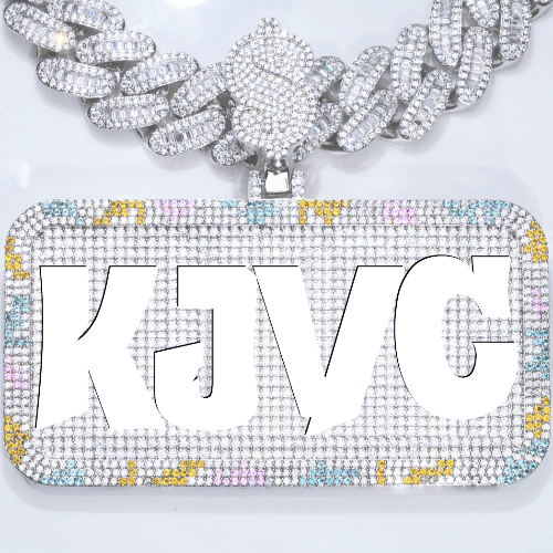 CUSTOM LETTER NECKLACE 3D COLORFUL SQUARE