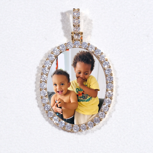 3D Oval Custom Picture Pendant
