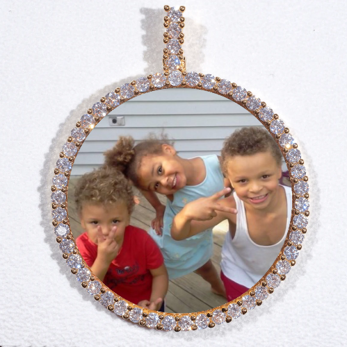LARGE 3D CIRCLE CUSTOM PICTURE PENDANT
