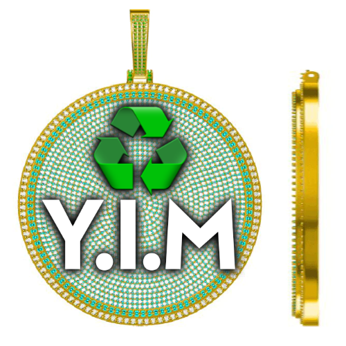 CUSTOM LETTER NECKLACE 3D BIG DISC
