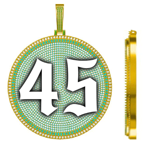 CUSTOM LETTER NECKLACE 3D BIG DISC