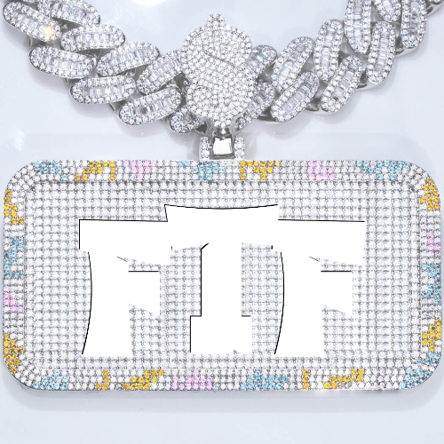 CUSTOM LETTER NECKLACE 3D COLORFUL SQUARE