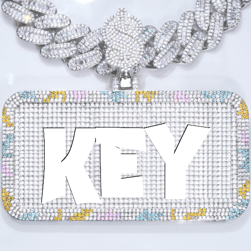 CUSTOM LETTER NECKLACE 3D COLORFUL SQUARE