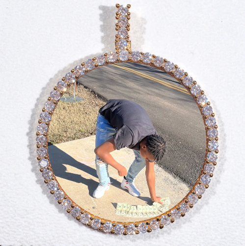 LARGE 3D CIRCLE CUSTOM PICTURE PENDANT