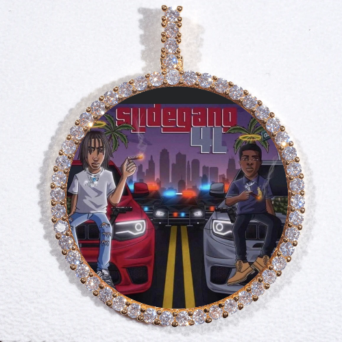 LARGE 3D CIRCLE CUSTOM PICTURE PENDANT