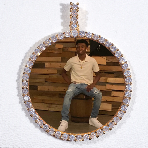 LARGE 3D CIRCLE CUSTOM PICTURE PENDANT
