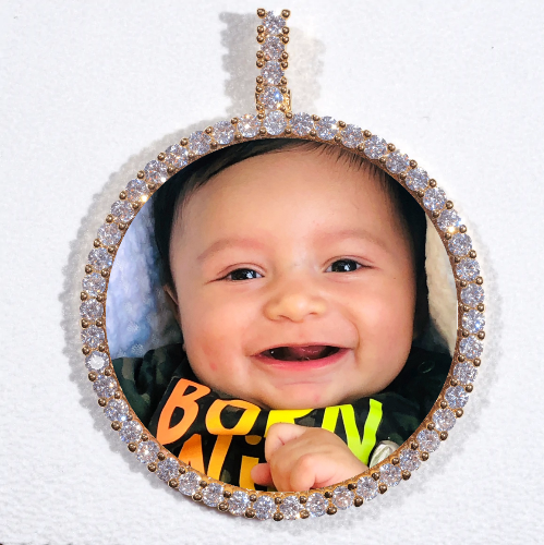 LARGE 3D CIRCLE CUSTOM PICTURE PENDANT