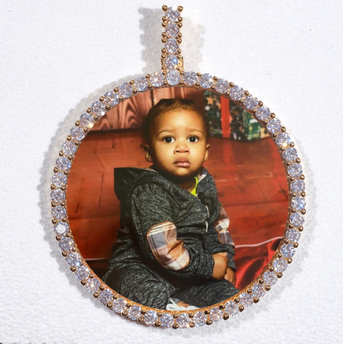 LARGE 3D CIRCLE CUSTOM PICTURE PENDANT