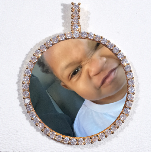LARGE 3D CIRCLE CUSTOM PICTURE PENDANT