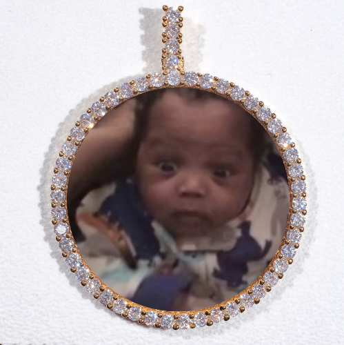 LARGE 3D CIRCLE CUSTOM PICTURE PENDANT