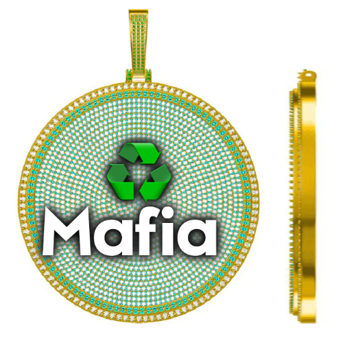 CUSTOM LETTER NECKLACE 3D BIG DISC
