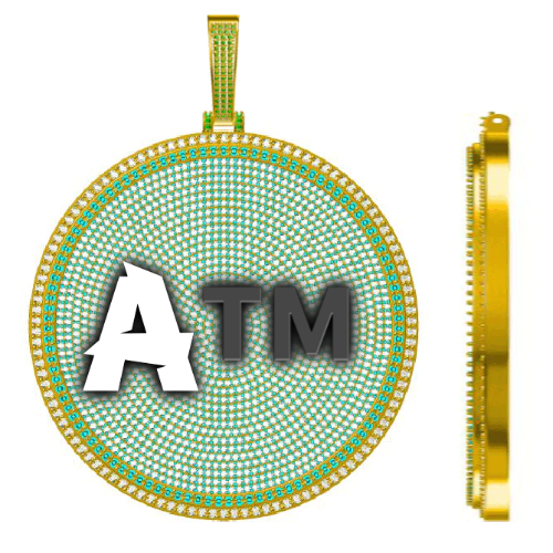 CUSTOM LETTER NECKLACE 3D BIG DISC
