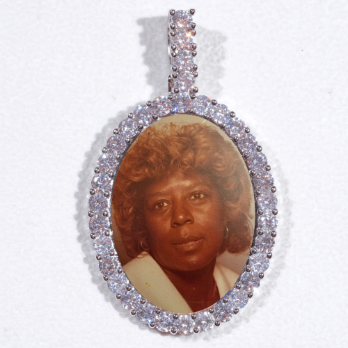 Large 3D Oval Custom Picture Pendant