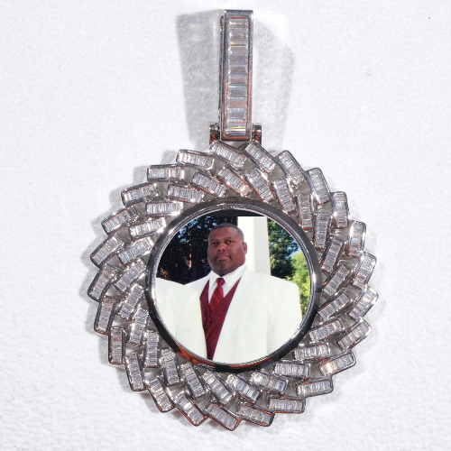 Large 3D Baguette Custom Picture Pendant