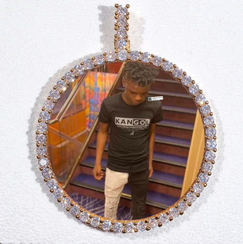 LARGE 3D CIRCLE CUSTOM PICTURE PENDANT