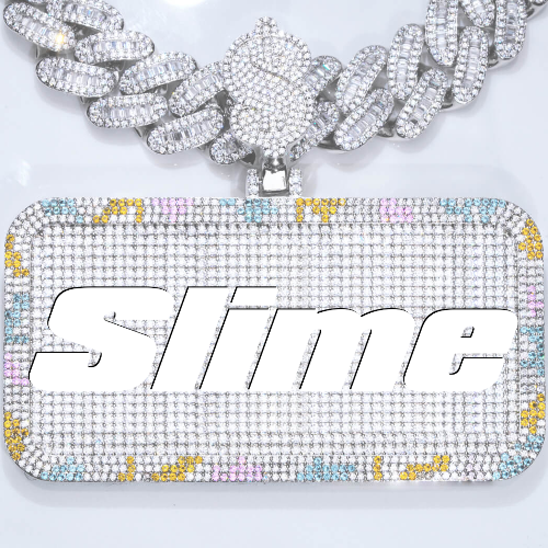 CUSTOM LETTER NECKLACE 3D COLORFUL SQUARE