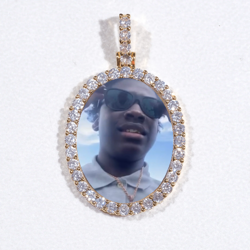 3D Oval Custom Picture Pendant