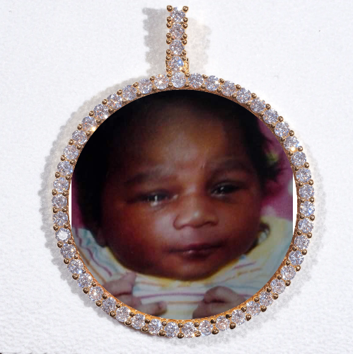 LARGE 3D CIRCLE CUSTOM PICTURE PENDANT