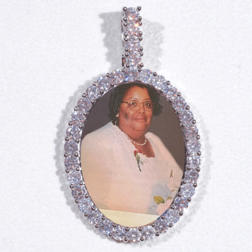 Large 3D Oval Custom Picture Pendant