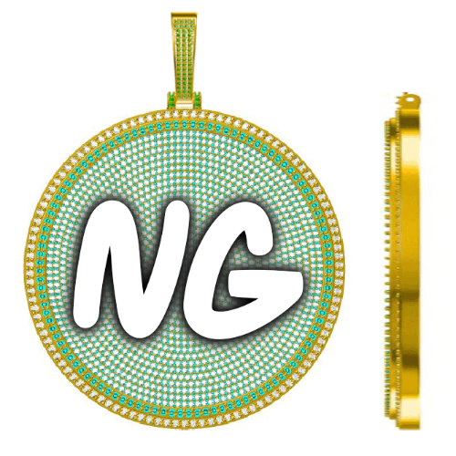 CUSTOM LETTER NECKLACE 3D BIG DISC