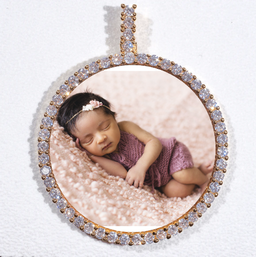 LARGE 3D CIRCLE CUSTOM PICTURE PENDANT